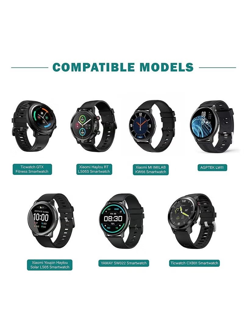 Golau - Magnetic Charger Cable Compatible with Haylou Solar LS05/LS05S,YAMAY SW022, AGPTEK LW11, Ticwatch GTX,USB 2 Pins 4mm 0.16inch Charging Cable 60cm 1.96ft - Image 1