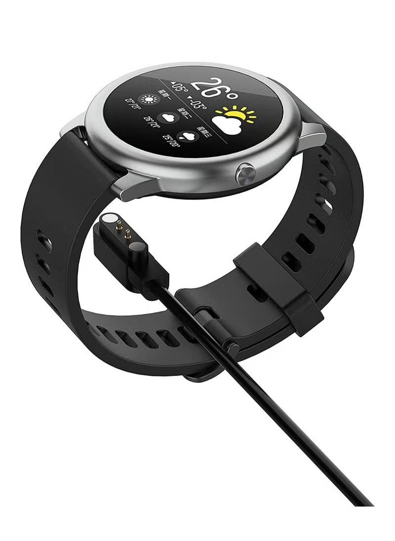 Golau - Magnetic Charger Cable Compatible with Haylou Solar LS05/LS05S,YAMAY SW022, AGPTEK LW11, Ticwatch GTX,USB 2 Pins 4mm 0.16inch Charging Cable 60cm 1.96ft - Image 1