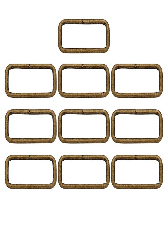 BIKICOCO Metal Rectangle Ring Buckles Square Strap Webbing Belt Rings for Bag Purse Non Welded 2 x 3/4 Inch, Bronze, Pack of 10 - Image 1
