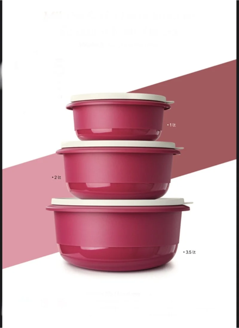 Tupperware Mixim Series Set of 3 and Splash-Proof Lid