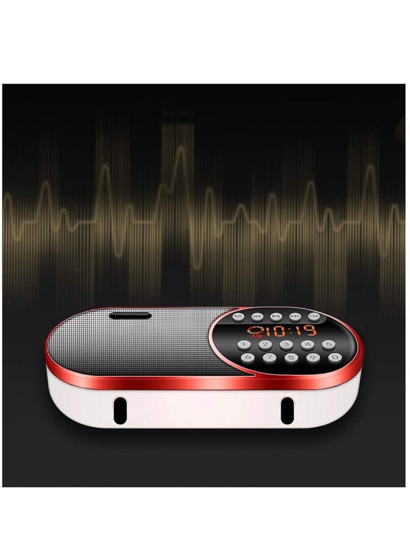 Portable Mini FM Radio Bluetooth Wireless Speaker with USB, TF, LED Clock, Flashlight, and MP3 Player Support for 3.5mm Headphones - Image 2