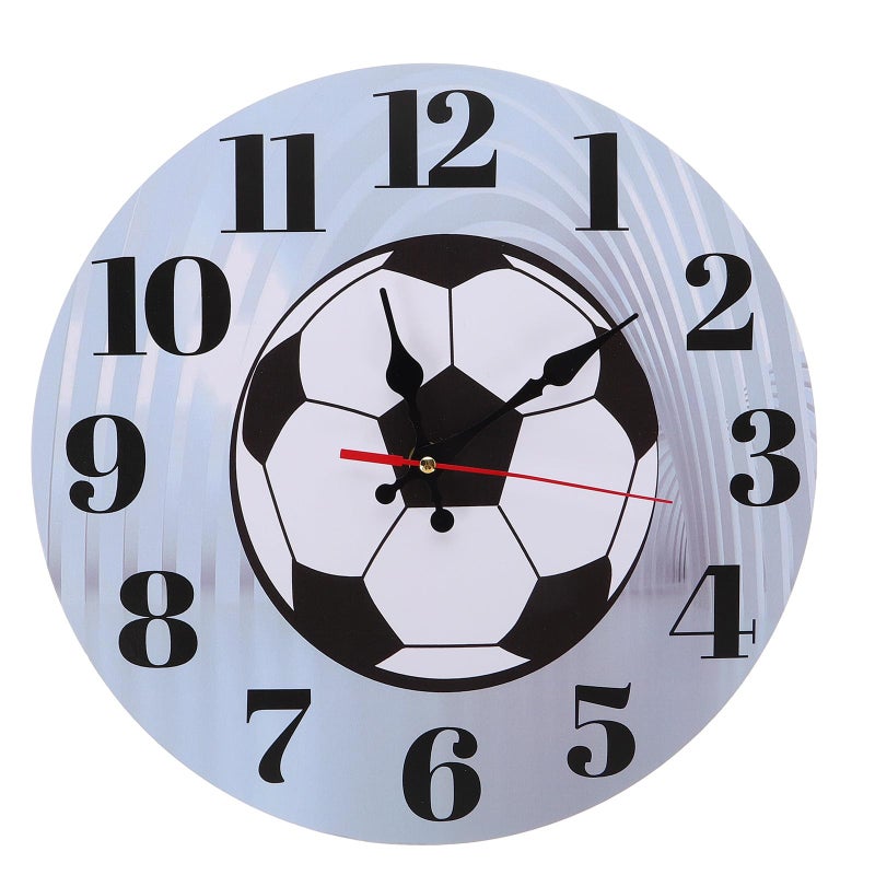 Silent Soccer Ball Wall Clock Non Ticking Sports Decor For Home Office Bedroom - Image 2