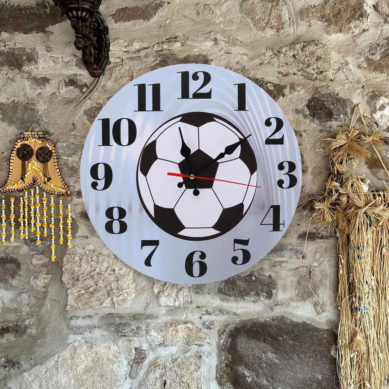 Silent Soccer Ball Wall Clock Non Ticking Sports Decor For Home Office Bedroom - Image 5