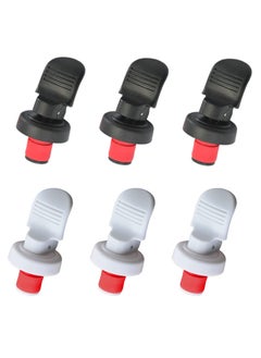 SYOSI SYOSI 6Pcs Vacuum Wine Bottle Stopper, Reusable Bottle Sealer Plastic Bottle Stopper Wine Corks for Wine Champagne Beer to Keeps Wine Fresh  - Image 1