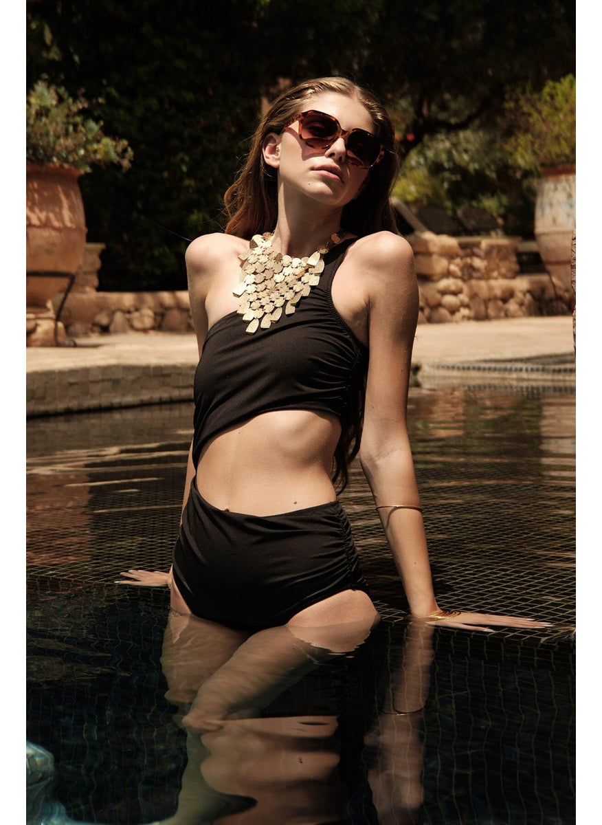 Manuka - Cut Out Swimsuit Black - Image 1