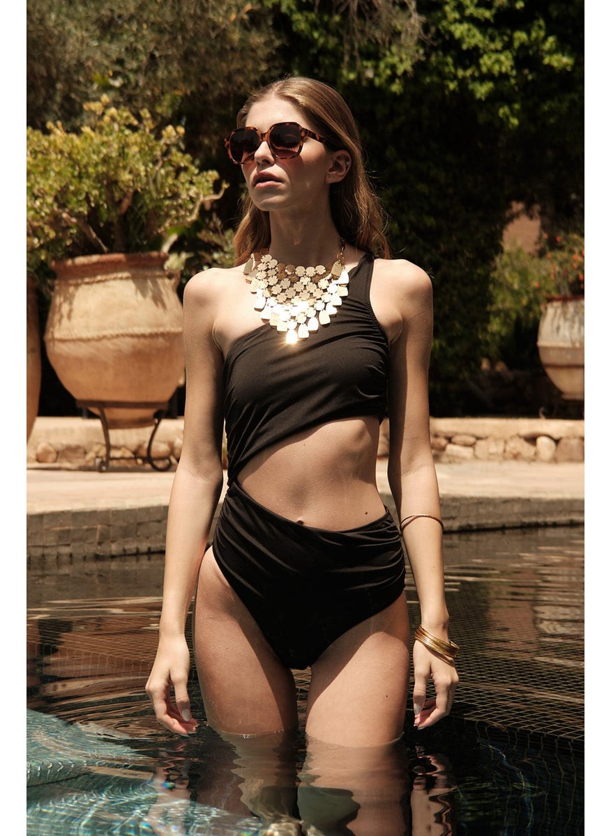 Manuka - Cut Out Swimsuit Black - Image 1