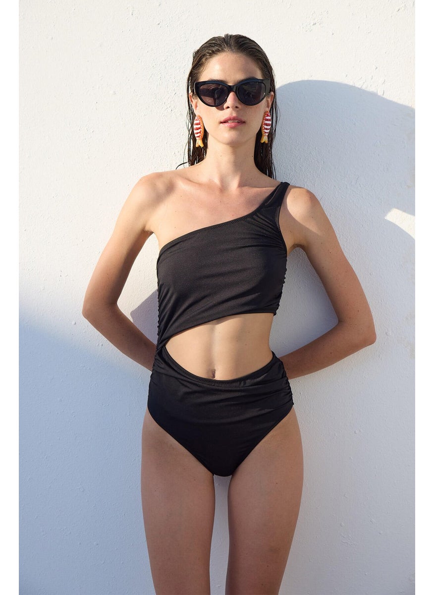 Manuka - Cut Out Swimsuit Black - Image 1