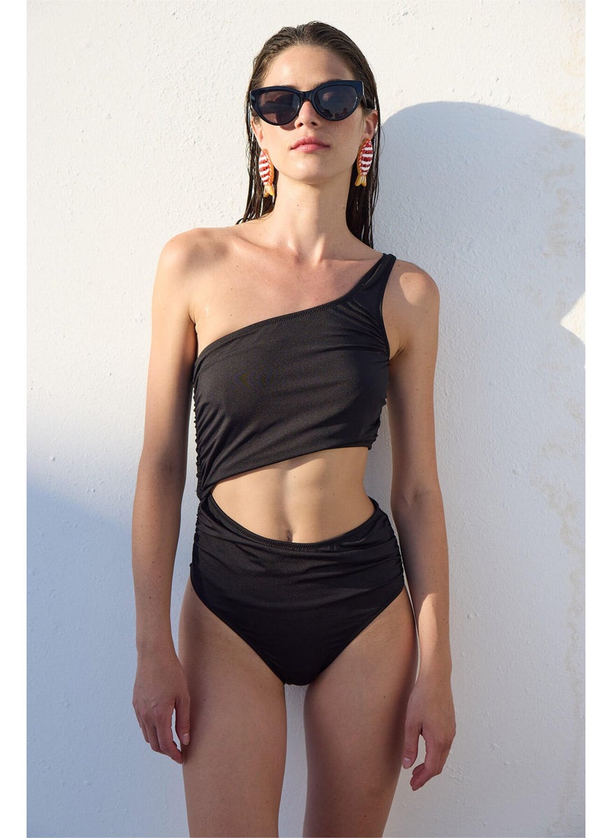 Manuka - Cut Out Swimsuit Black - Image 1