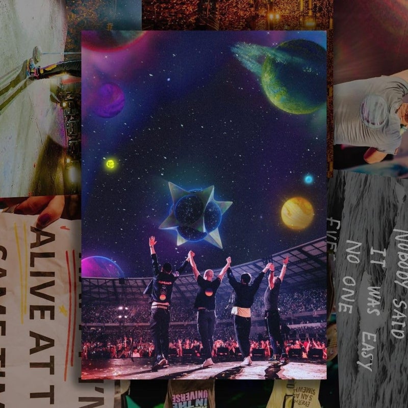 auraposter Coldplay Poster (Set of 40) | Coldplay Band Mini Posters (15 x10 cm) | Mini Posters of Coldplay's songs for Wall, Bedroom, Living room | Coldplay Songs Poster| Glue Dots Included - Image 5