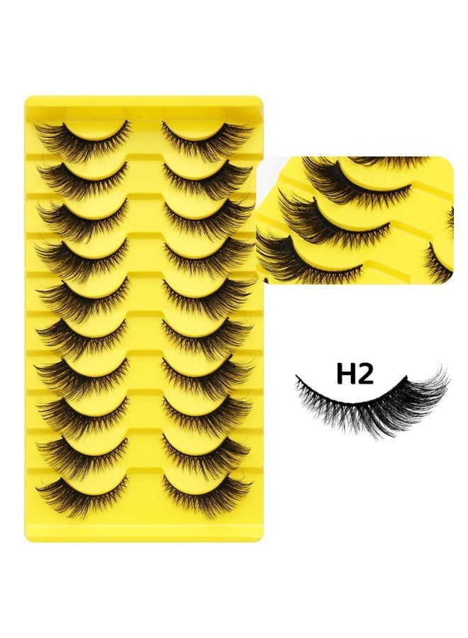 Bond 10 Pairs False Eyelashes Set, Cat Eye Half Lashes Natural Look Fluffy,Lightweight And Natural To Enhance Eye Makeup Charm, Long-Lasting Smudge-Proof, Suitable For Daily And Party - Image 2