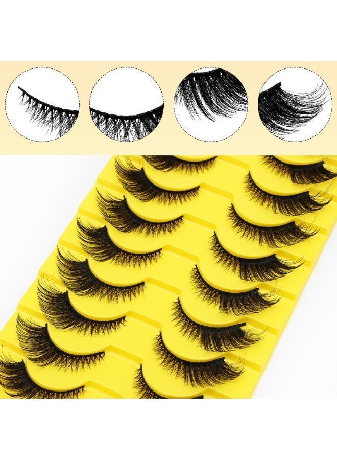 Bond 10 Pairs False Eyelashes Set, Cat Eye Half Lashes Natural Look Fluffy,Lightweight And Natural To Enhance Eye Makeup Charm, Long-Lasting Smudge-Proof, Suitable For Daily And Party - Image 4