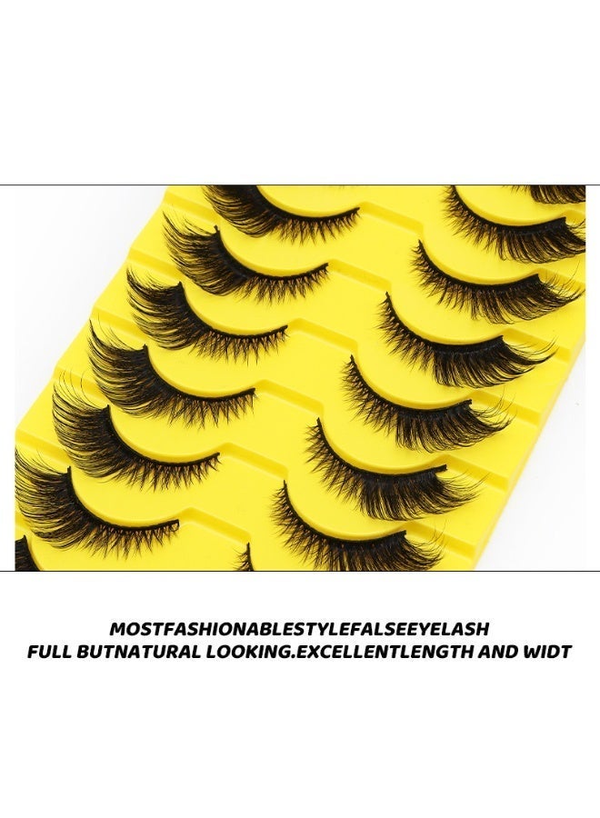 Bond 10 Pairs False Eyelashes Set, Cat Eye Half Lashes Natural Look Fluffy,Lightweight And Natural To Enhance Eye Makeup Charm, Long-Lasting Smudge-Proof, Suitable For Daily And Party - Image 3