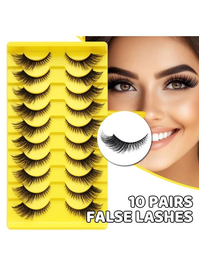 Bond 10 Pairs False Eyelashes Set, Cat Eye Half Lashes Natural Look Fluffy,Lightweight And Natural To Enhance Eye Makeup Charm, Long-Lasting Smudge-Proof, Suitable For Daily And Party - Image 1