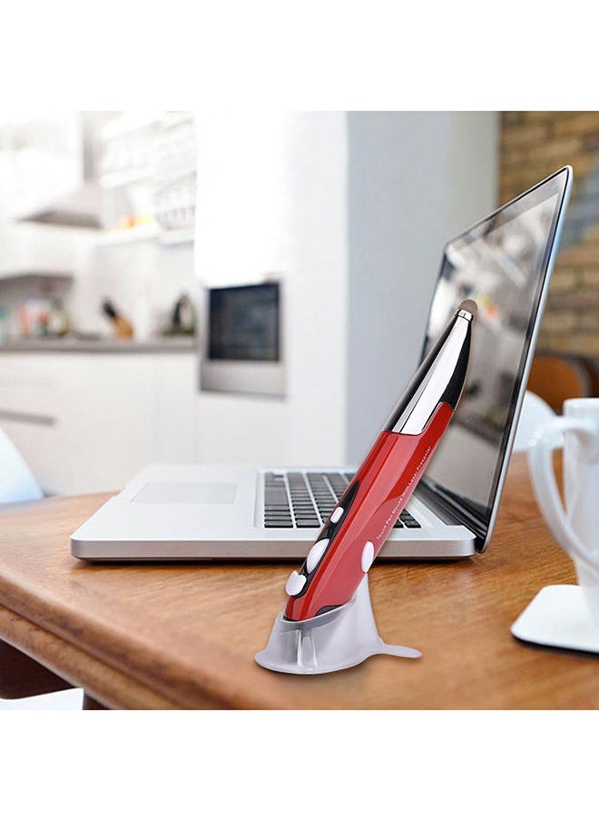 NIBEMINENT - Wireless USB Optical Pen Mouse With Capacitive Touch Screen Stylus Red - Image 1