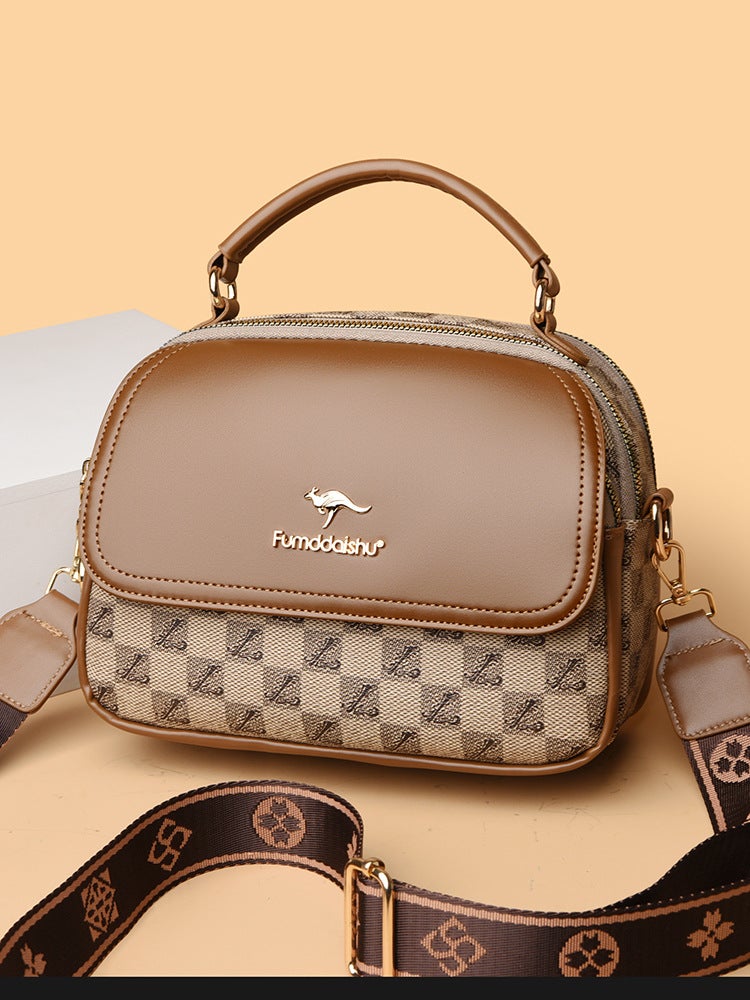 Trend Handbag New Model 2024 Versatile Women'S Shoulder Crossbody Bag With Contrasting Color Stitching Travel Bag - Image 4