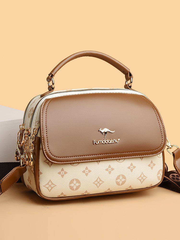 Trend Handbag New Model 2024 Versatile Women'S Shoulder Crossbody Bag With Contrasting Color Stitching Travel Bag - Image 3