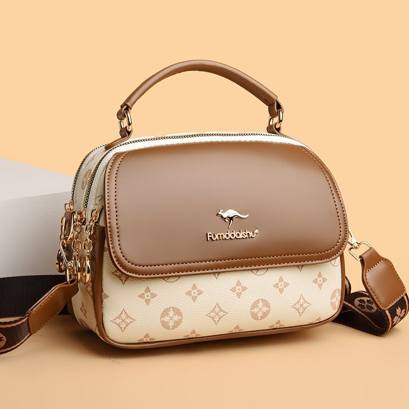 Trend Handbag New Model 2024 Versatile Women'S Shoulder Crossbody Bag With Contrasting Color Stitching Travel Bag - Image 1