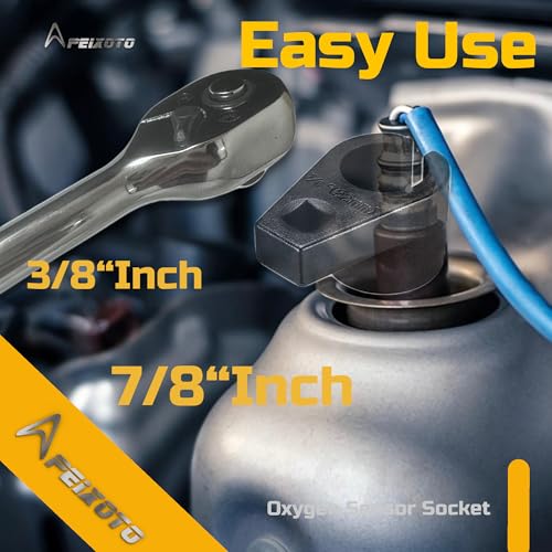 Apeixoto AP1822F مقبس استشعار الأكسجين بزاوية 3/8 بوصة و 7/8 بوصة (22 مم) من الفولاذ الكروم موليبدينوم عالي الأداء - Image 4