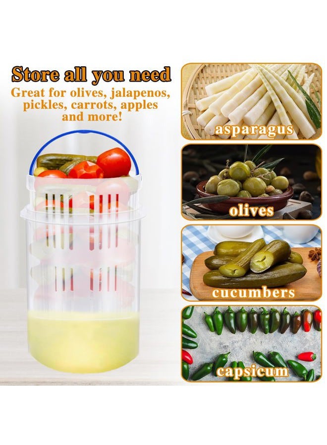 Eerrhhaq 4 Pcs Pickle Container with Strainer,24 oz Pickle Jar with Leak Proof and Lock It Lid,Pickle Holder Keeper Lifter for Olive Jalapeno Juice Food Storage - Image 4