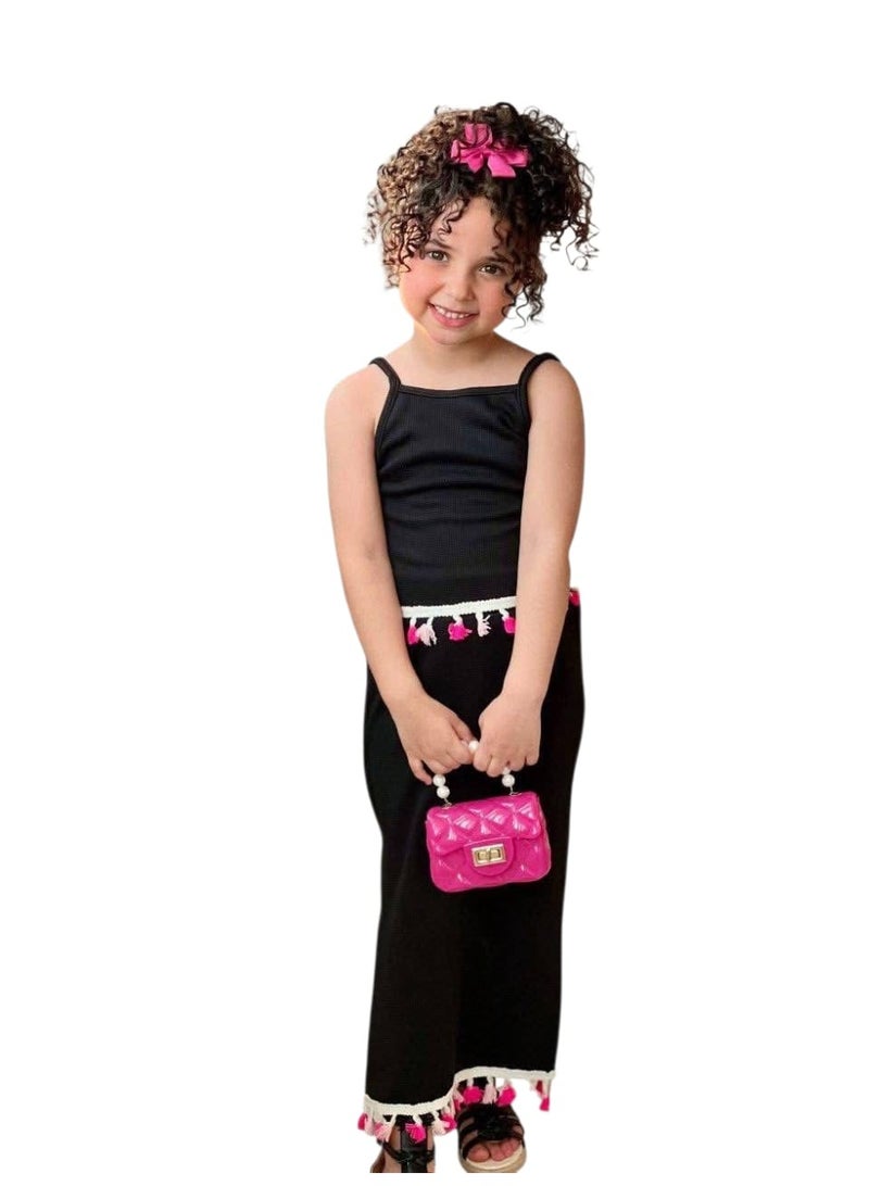 Girls' set of two handmade tassels, suitable for ages 5 to 10 years