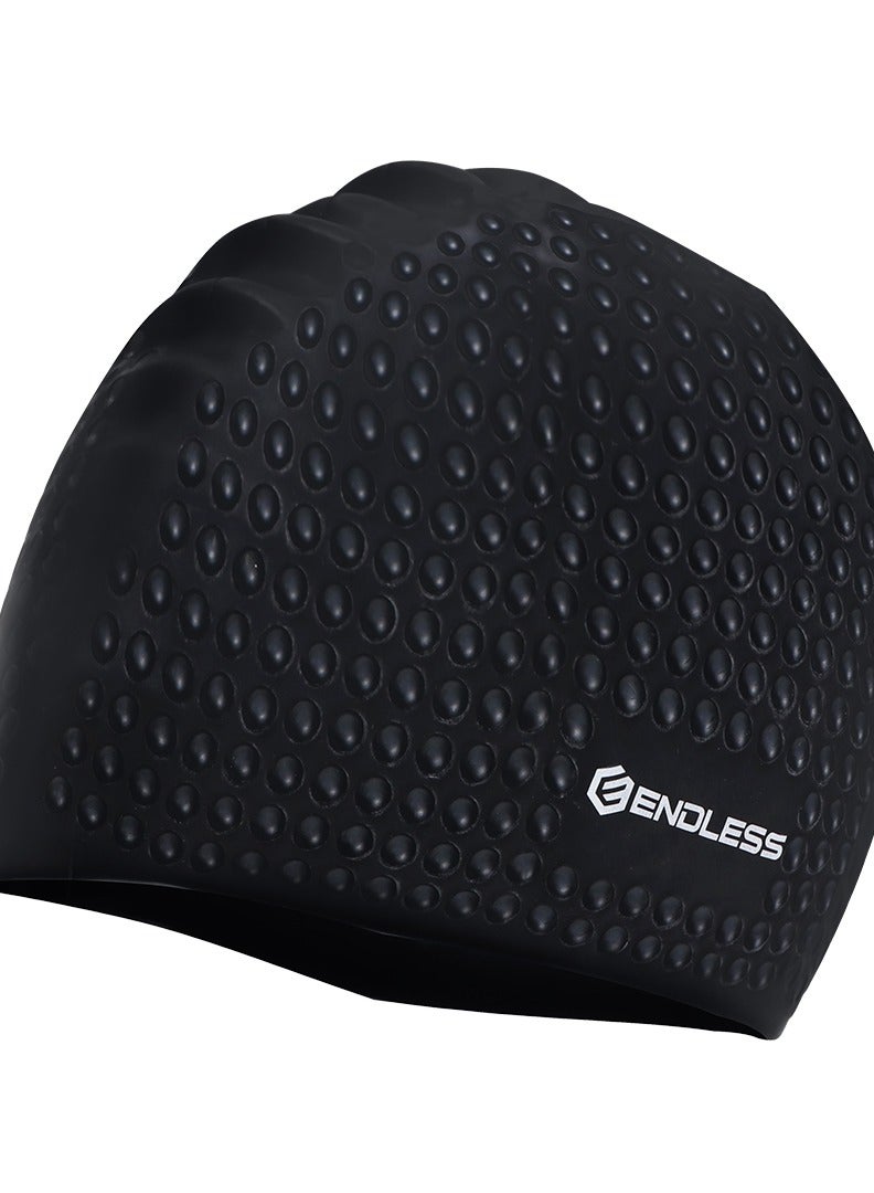 ENDLESS  Comfortable Silicon Swimming Cap with Ergonomic Ear Pockets | Fully Elastic Waterproof Cap for Long and Short Hair with Thicker Edge | For Women and Men - Image 1