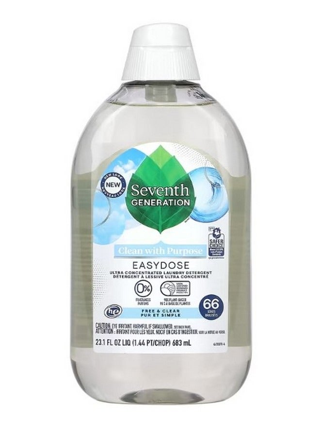 Seventh Generation Easydose Ultra Concentrated Laundry Detergent Free and Clear 66 Loads 23.1 fl oz 683 ml - Image 1