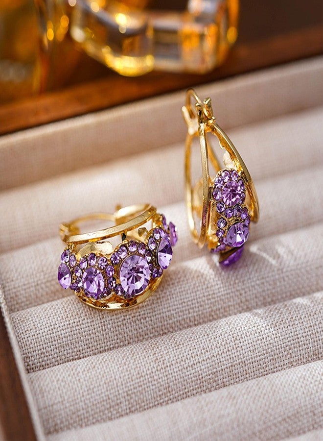 GLMOCM Lymphvity Lymph Earrings for Women - Germanium & Cubic Zirconia, Lymphatic Drainage, Purple - Image 4