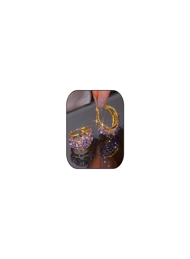 GLMOCM Lymphvity Lymph Earrings for Women - Germanium & Cubic Zirconia, Lymphatic Drainage, Purple - Image 1