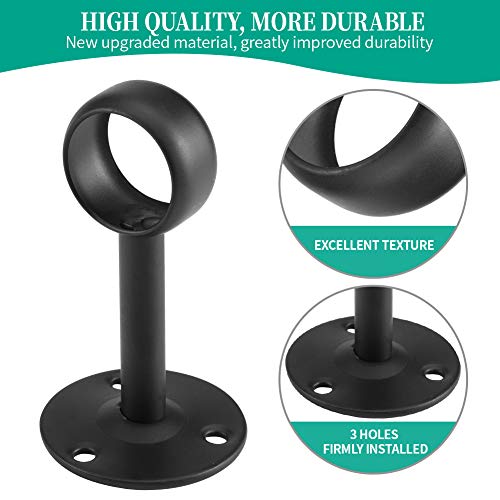 Anndason Curtain Rod Ceiling-Mount Bracket Curtain Rod Brackets Curtain Rod Holders (8 PCS, Black) - Image 3