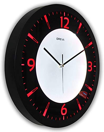 Oreva Back Light Round Plastic Analog Wall Clock (35.5 cm x 35.5 cm x 4 cm, Red LED, AQ 1467) - Image 4