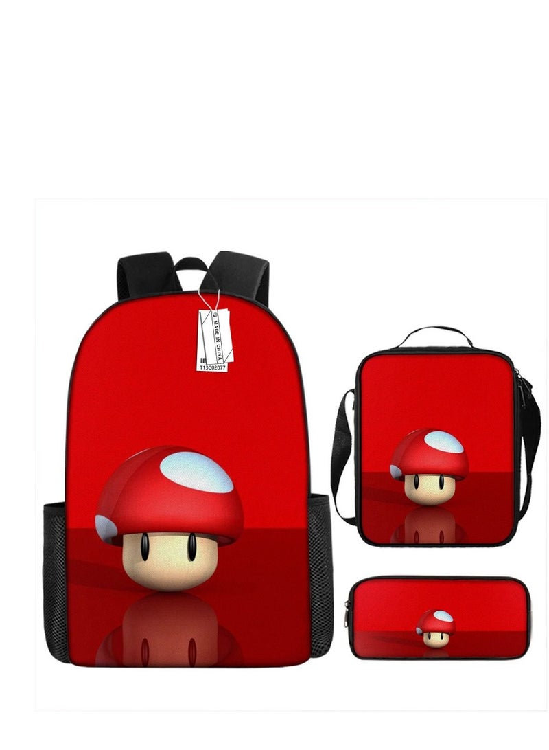 Y&D 3 pcs Super Mario School Backpack Multicolour - Image 1