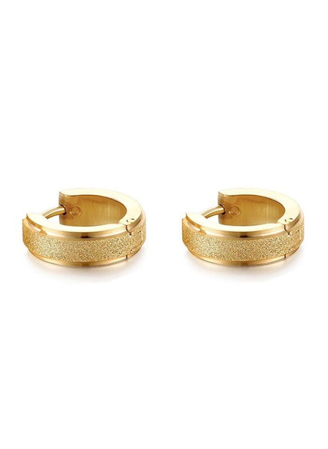 Generic - Stainless Steel Mens Womens Hoop Frosted Earrings Hypoallergenic - Image 1
