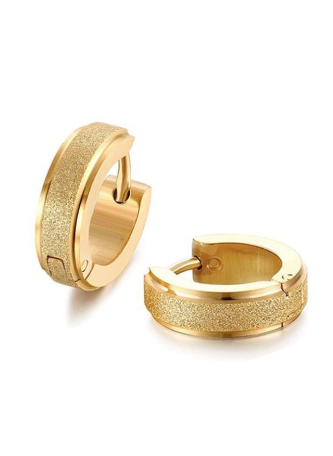 Generic - Stainless Steel Mens Womens Hoop Frosted Earrings Hypoallergenic - Image 1