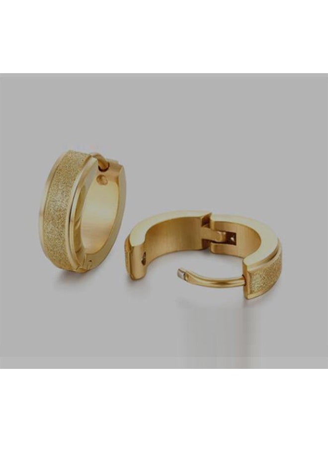 Generic - Stainless Steel Mens Womens Hoop Frosted Earrings Hypoallergenic - Image 1