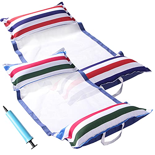FindUWill Fabric Pool Hammock Floats XL 2Pack Inflatable Water Hammocks Floaties 4in1 Saddle Lounge Chair Hammock Drifter Pool Float Lounger for Adults - Image 1