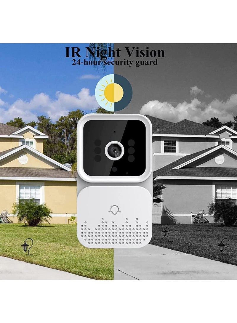 Cobest Smart Wireless Remote Video Doorbell, 2-Way Talk Wi-Fi Video Doorbell Camera, HD Night Vision WiFi Security Doorbell with Chime, Cloud Storage Waterproof Door Chime for Home, White - Image 5