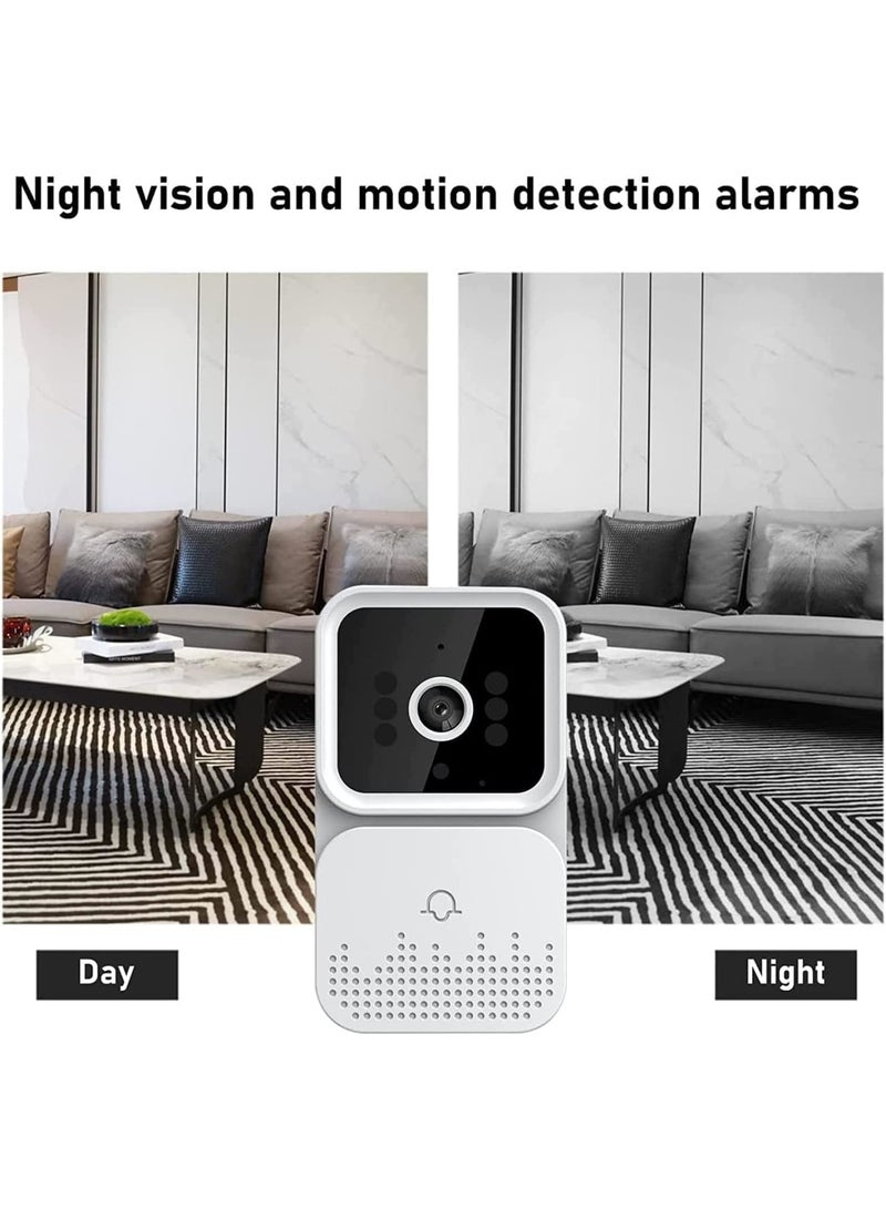 Cobest Smart Wireless Remote Video Doorbell, 2-Way Talk Wi-Fi Video Doorbell Camera, HD Night Vision WiFi Security Doorbell with Chime, Cloud Storage Waterproof Door Chime for Home, White - Image 4