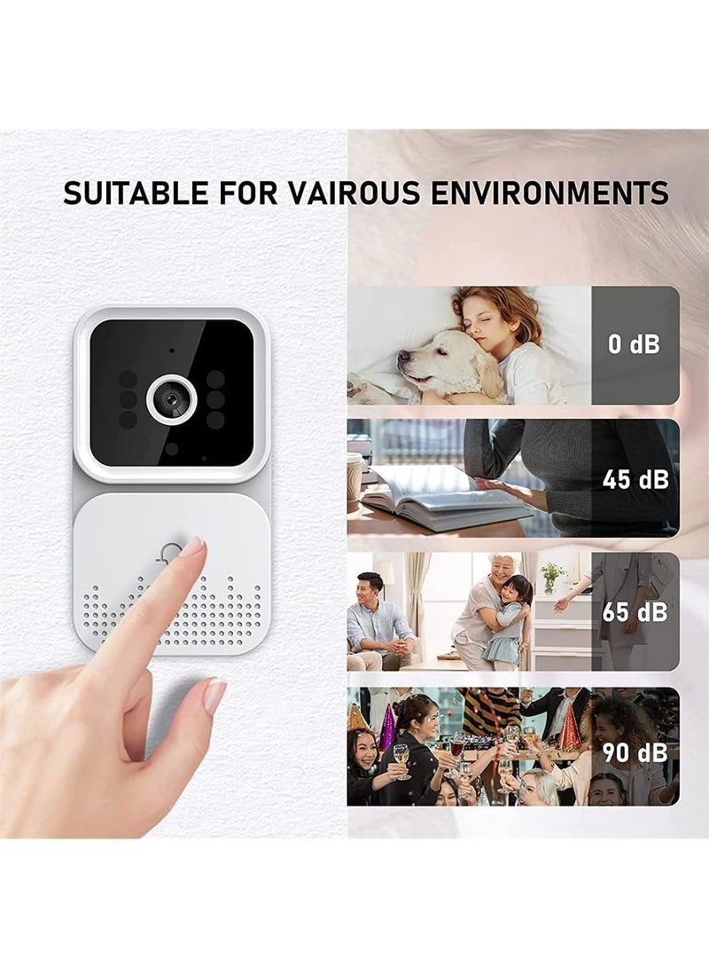 Cobest Smart Wireless Remote Video Doorbell, 2-Way Talk Wi-Fi Video Doorbell Camera, HD Night Vision WiFi Security Doorbell with Chime, Cloud Storage Waterproof Door Chime for Home, White - Image 3
