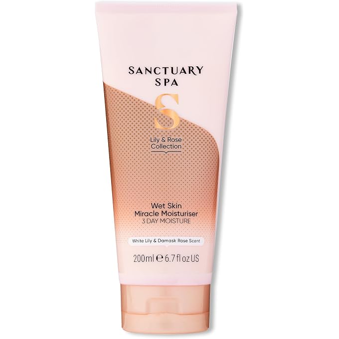 Sanctuary Spa Lily and Rose Body Lotion, Miracle In-Shower Wet Skin Moisturizer for dry, vegan and cruelty-free skin, 200 ml - Image 1