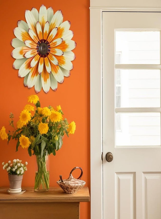 YEAHOME Metal Flower Wall Decor, 16" Wall Art Decorations Hanging Decor for Home Bathroom, Bedroom, Living Room, Office, Boho Art, Indoor Outdoor Decorations Patio Garden Decor - Image 5