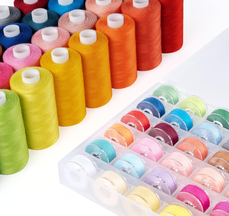 Ilauke 72Pcs Sewing Thread Kit With Prewound Bobbins - 36 Colors 550 Yard Thread For Sewing + 36 Color-Matched 50 Yard Bobbins  Ideal For Sewing Supplies And Home Crafting - Image 4