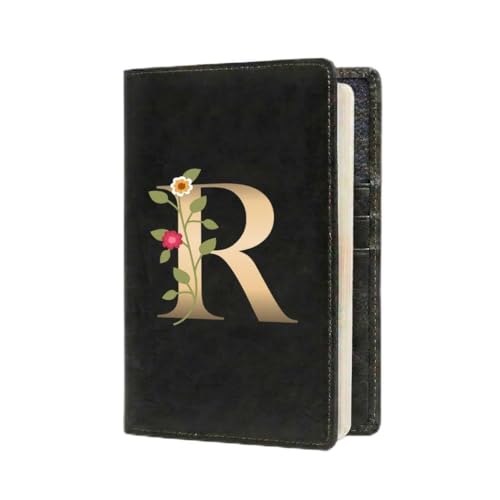 The Messy Corner Blossom Personalized Vegan Leather Passport Cover | Handcrafted Travel Organizer with Name Initials & Card Slots | Unisex Gift | Black - Image 1