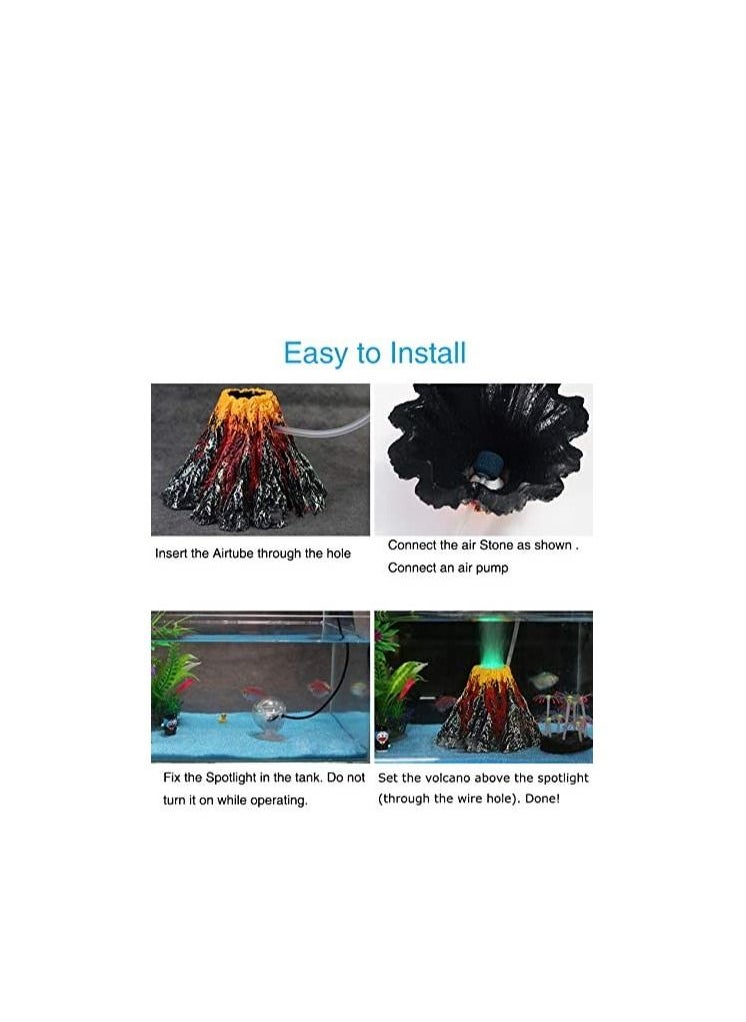 AS SEEN ON TV Aquarium Fish Tank Decoration Air Bubble Volcano Rock Oxygenates Water and Improves Circulation Multicolor Small  - Image 3