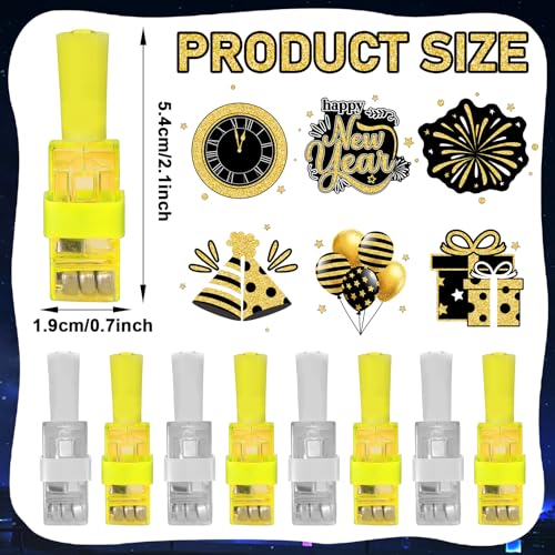 Oitnlaughter 36PCS Happy New Year Finger Lights Happy New Year Eve Party Favors Glow in the Dark Light Up Finger Lights Black Gold Toys Bulk for Kids Birthday Party Goodie Bag Stuffer Birthday Gift Classroom Prize - Image 5