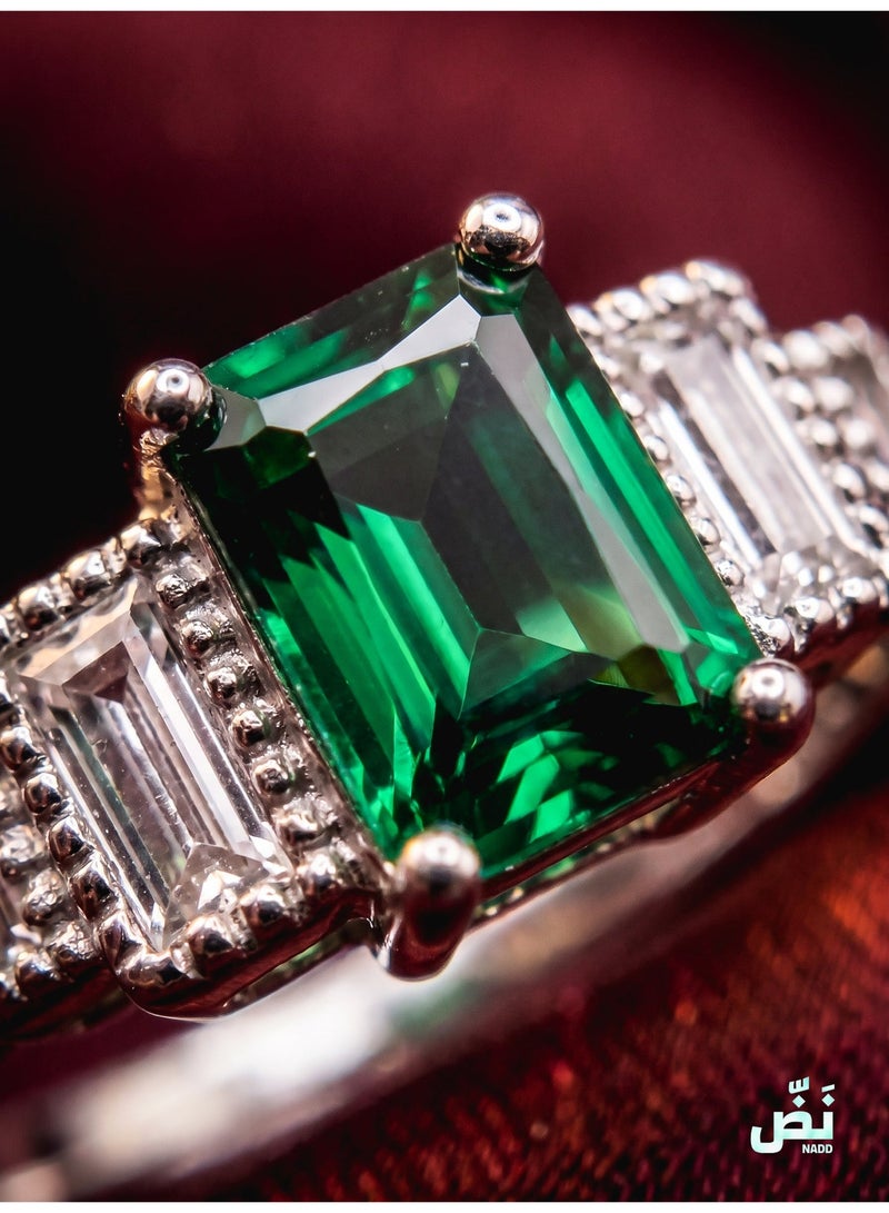 NADD Essence Ring | Luxury Women's 925 Sterling Ring with Rare Green Zircon & Crystal Stones – NADD - Image 2