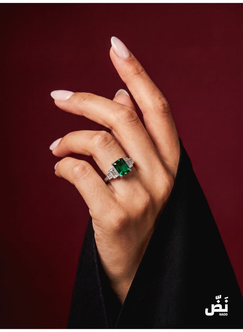 NADD Essence Ring | Luxury Women's 925 Sterling Ring with Rare Green Zircon & Crystal Stones – NADD - Image 3