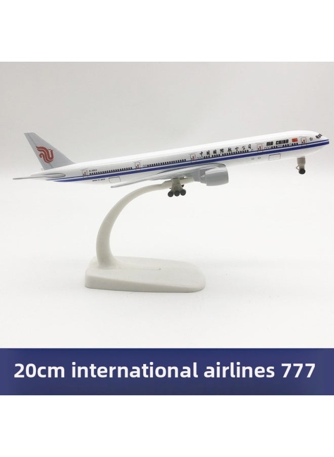20cm Aircraft Model Alloy Solid Domestic And Foreign Major Aviation Boeing 737 Airbus 380 Ornaments Simulation Model-Color:20cm International Airlines B777  - Image 1