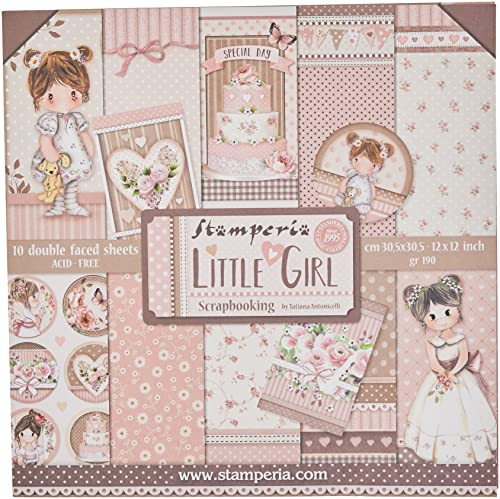 STAMPERIA INTERNATIONAL, KFT PAPER PAD 12X12 10PK LITTL GIRL, Multicoloured - Image 5