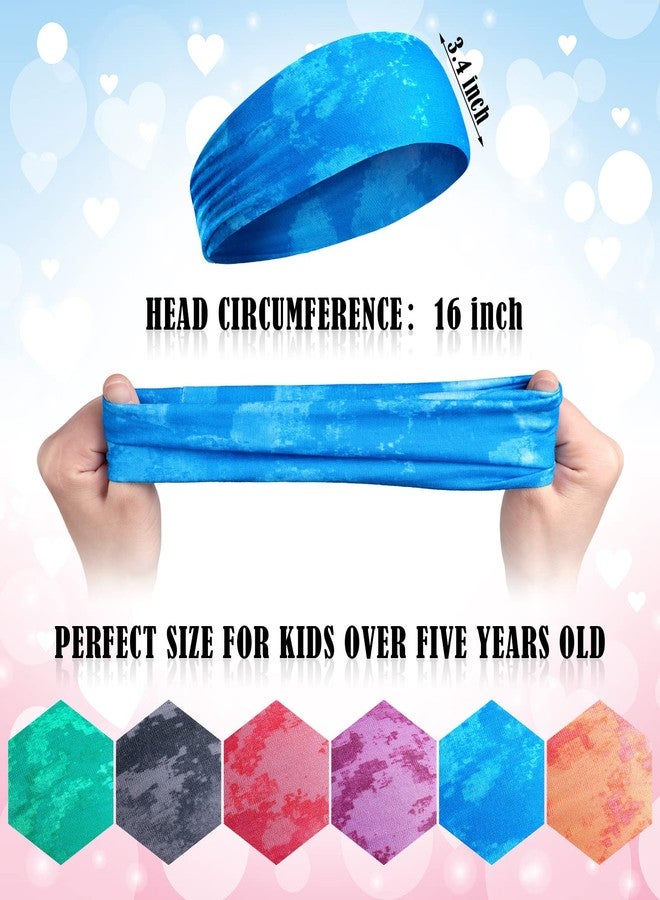 Jerify 12 Pieces Girls Sports Headbands Athletic Sweatbands Sport Hairbands Elastic Wicking Headband for Youth Kids Boys Girls Children Teenagers(Tie Dye) - Image 2