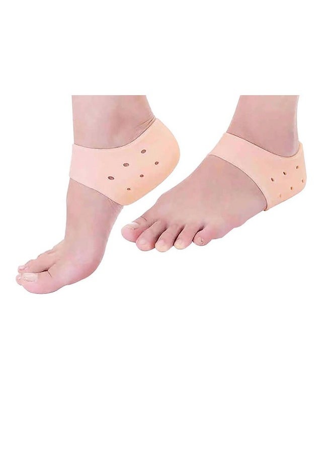 Glowhouse - Slicone Gel Heel Pad Socks For Pain Relief - 1 Pair (Beige, Free Size) - Image 1